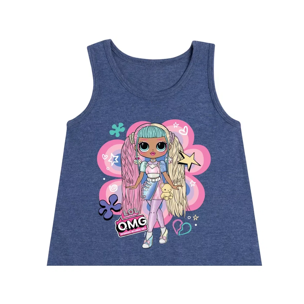 Детское платье без рукавов с принтом Candylicious Original L.O.L. Surprise!, Heather Navy — фото 2
