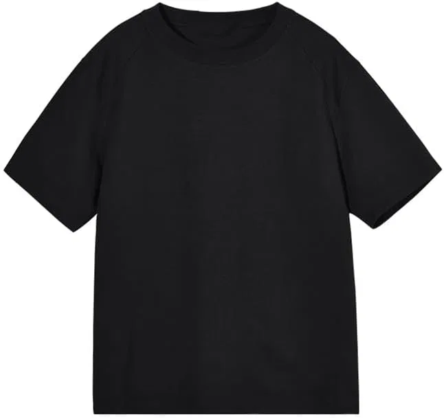 Мужская свободная футболка с круглым вырезом из полиэстера, Black