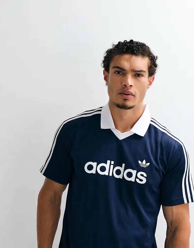 Футболка Adidas Originals в полоску, темно-синий