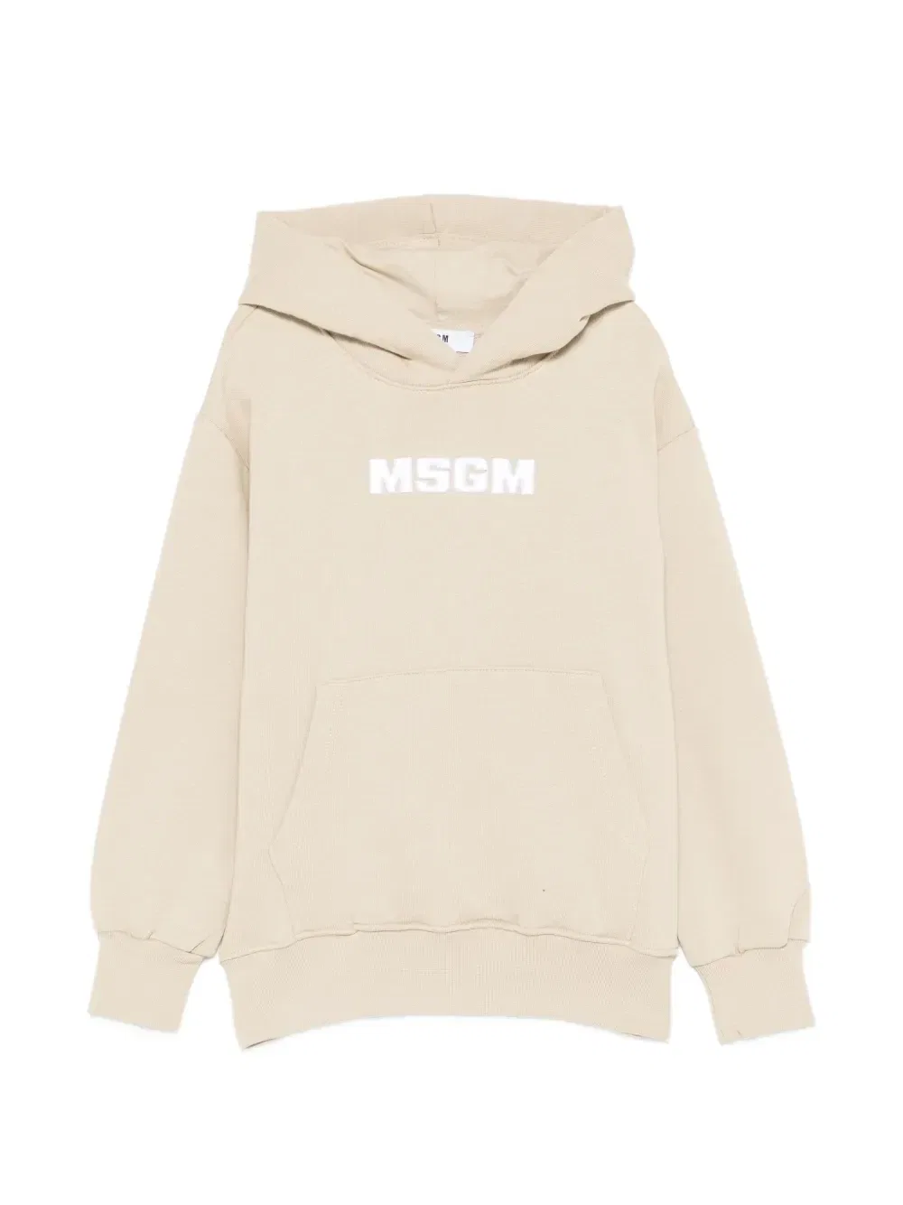 Худи с логотипом и капюшоном Msgm Kids, бежевый