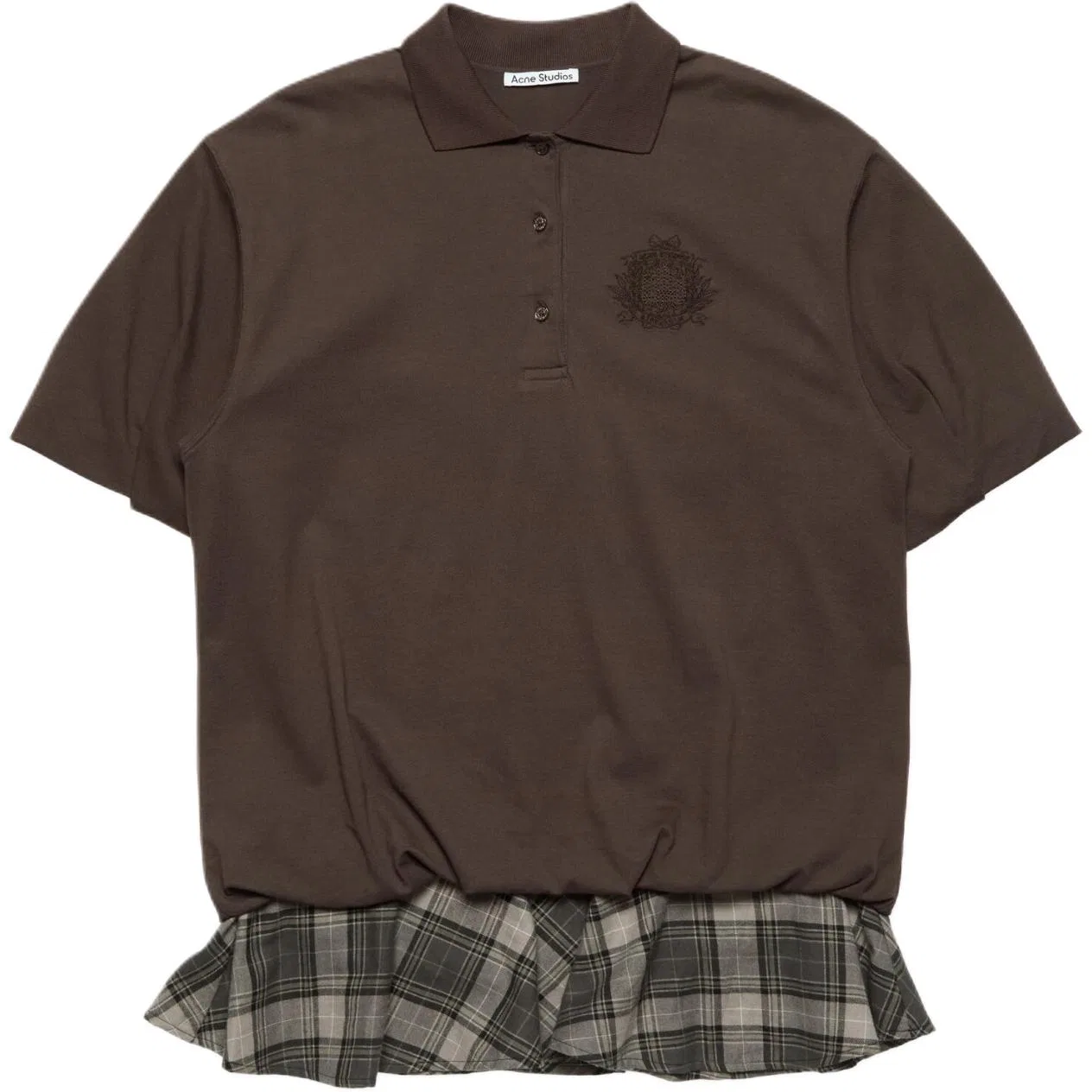 Платье с коротким рукавом, отложной воротник, Acne Studios, Dark Brown