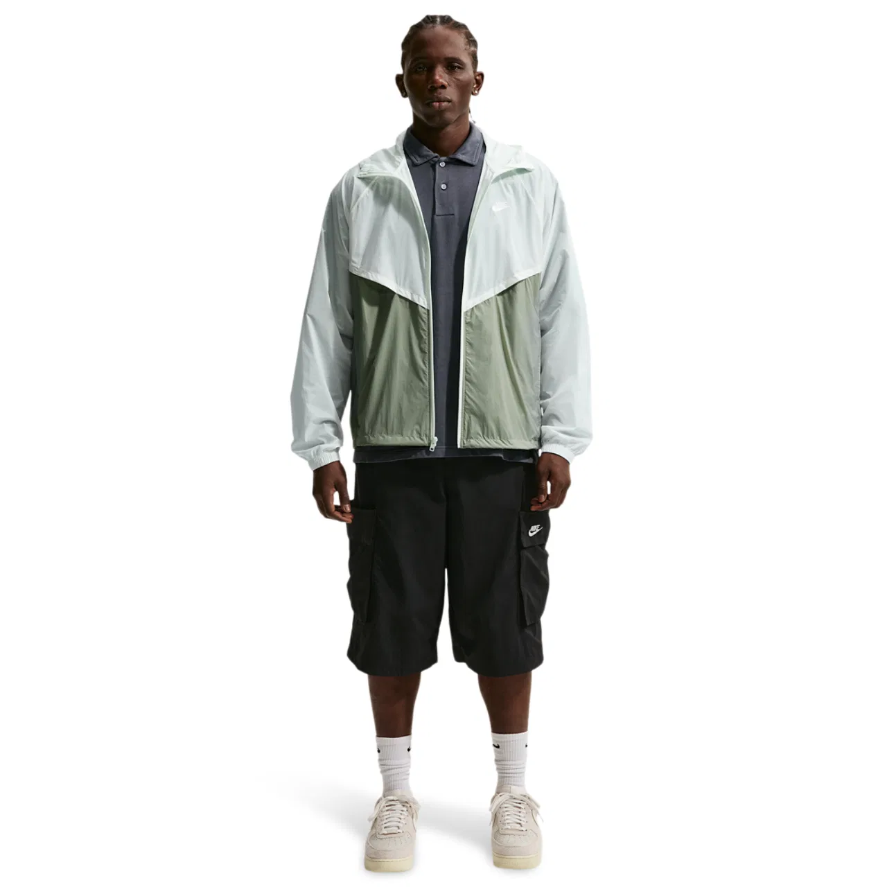 Мужская куртка Windrunner Nike, цвет Barely Green/White/Jade Horizon — фото 3