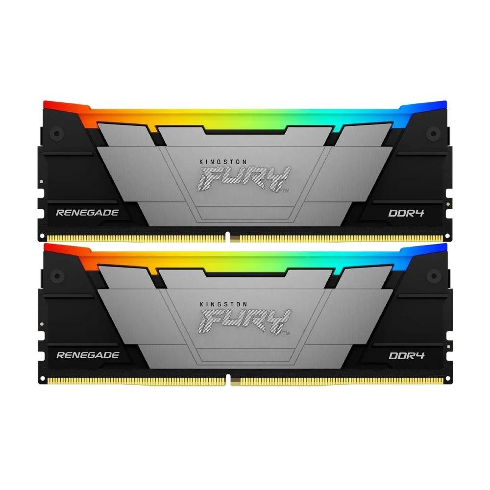 

Оперативная память Kingston Fury Renegade RGB, 32 Гб DDR4 (2x16 Гб), CL16, 3600 МГц, KF436C16RB12AK2/32, черный/серый