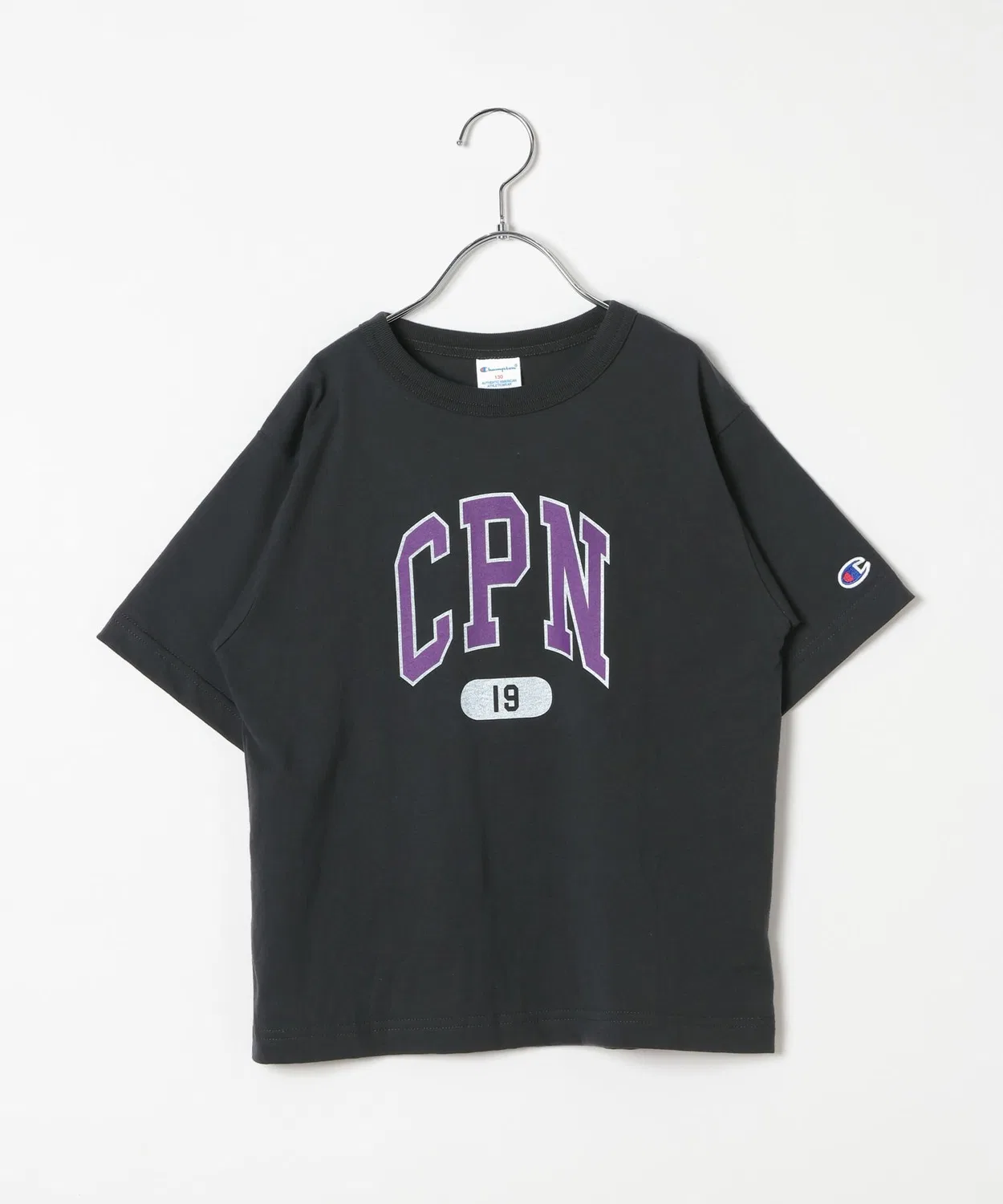 Детская футболка с коротким рукавом хлопковая Champion C P N Logo Print T-Shirt, Charcoal