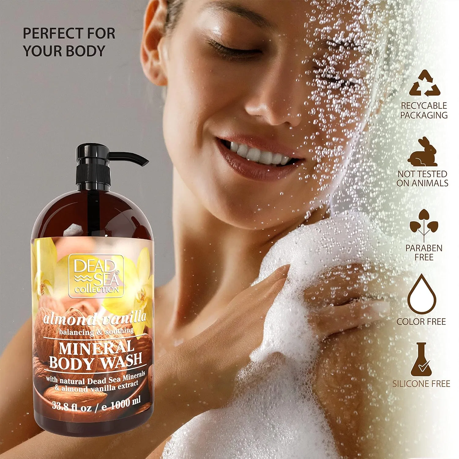 Набор из 2 шт Shower Gel с миндальным и ванильным маслом, Dead Sea Collection, 2000 мл — фото 4
