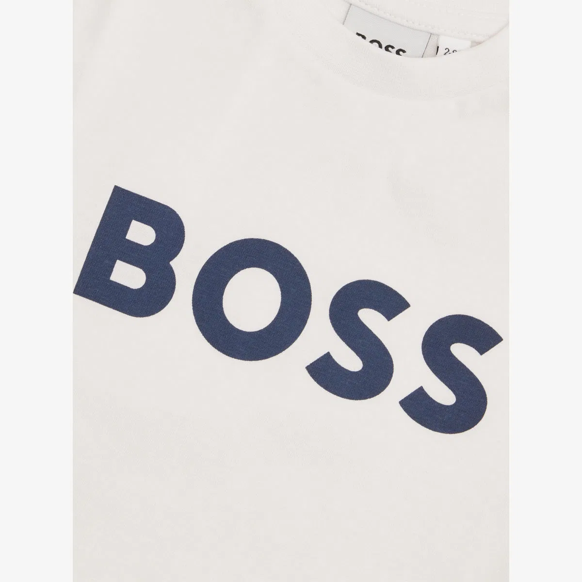 Хлопковая футболка с коротким рукавом и логотипом, размер 6 месяцев-3 лет Boss, белый — фото 2