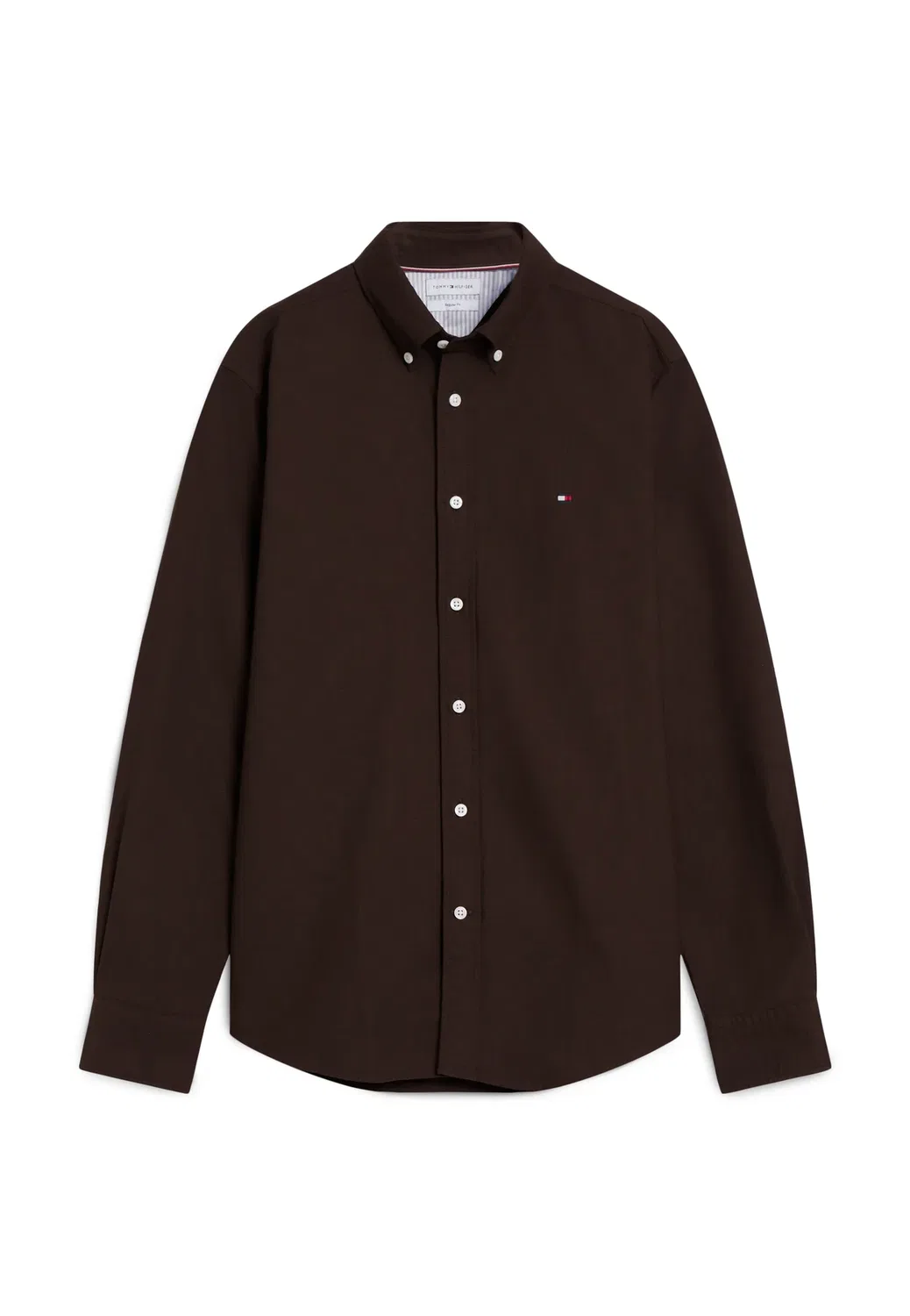 Рубашка Solid heritage oxford rf - рубашка Tommy Hilfiger, Dark Coffee/Dark Coffee Solid — фото 4
