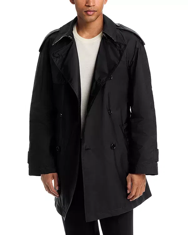 Мужское пальто из полиамида Leadenham Trench Coat Burberry, черный