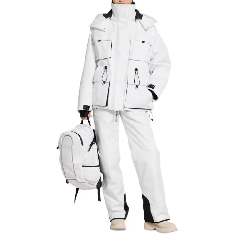 Женская куртка-пуховик из технической ткани с жаккардом GG GUCCI, White — фото 4