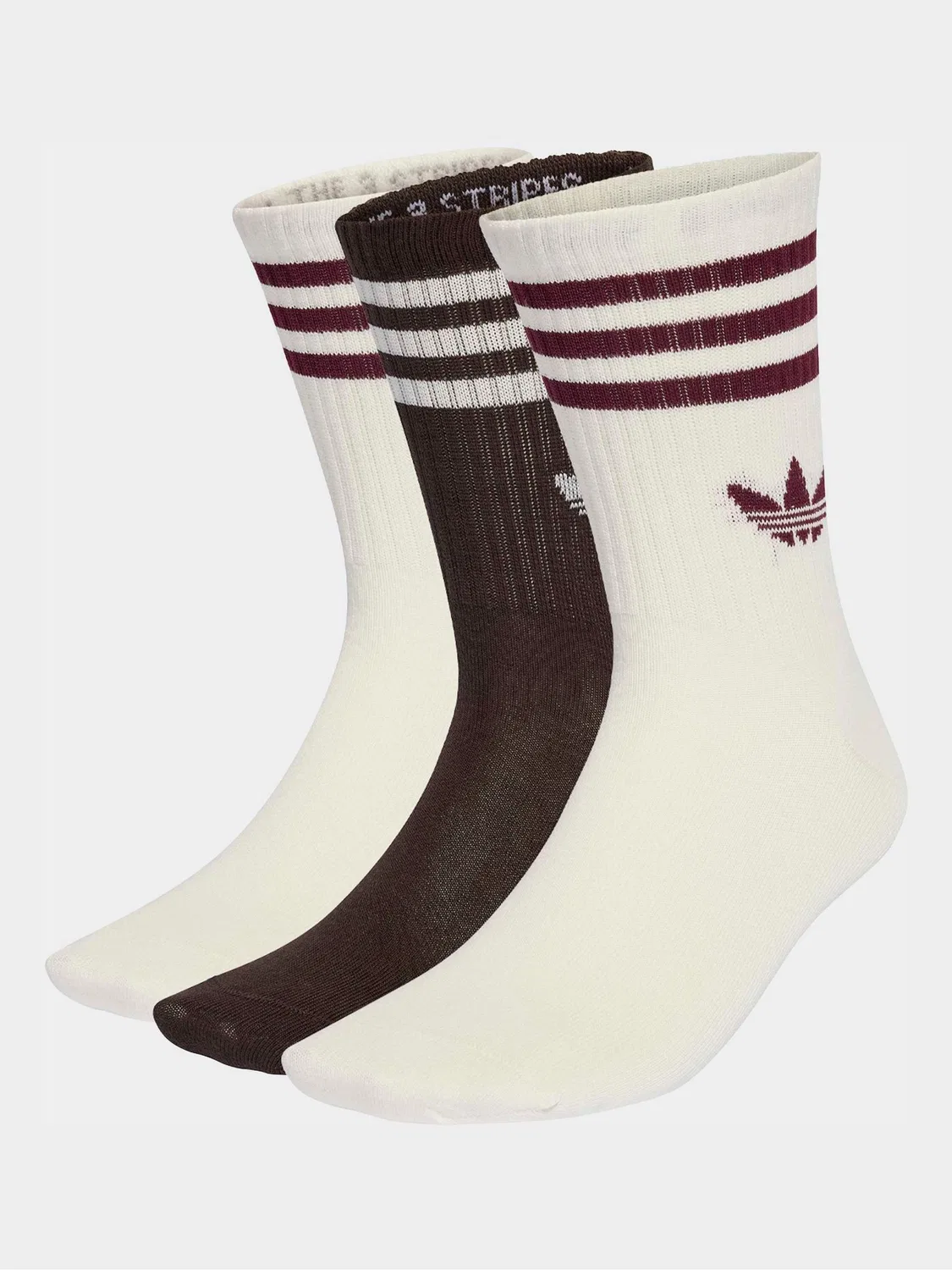 Носки, высокие, 3 пары, adidas Originals, коричневый