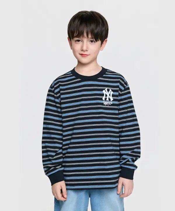 Футболка с длинным рукавом Street Basic Stripes, Mlb Kids, черный