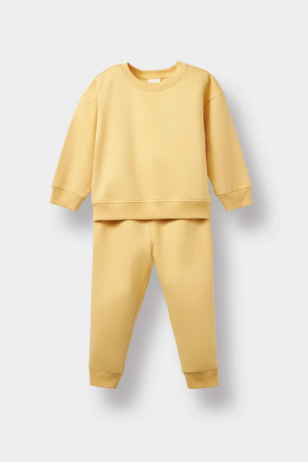 Комплект из футера с мягким начесом внутри, модель Sweatshirt Sweatpants, Defacto, желтый