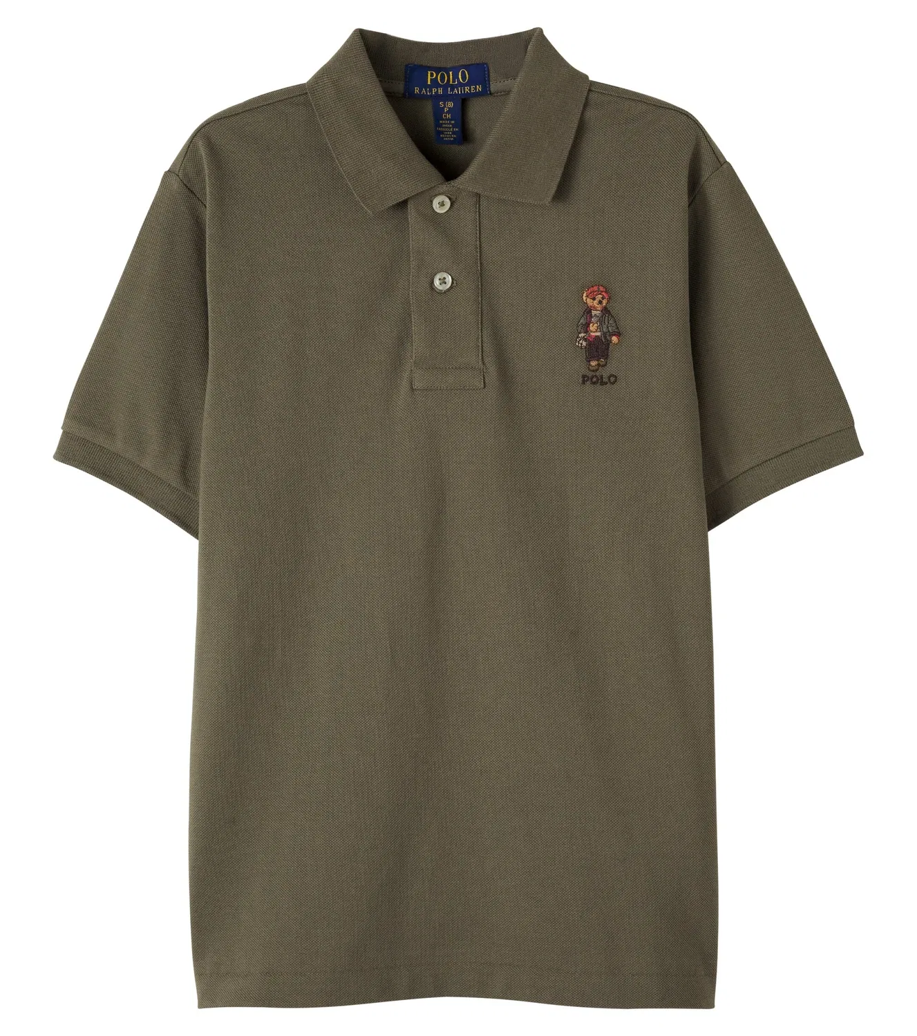 Поло с воротником поло из хлопкового пике Polo Ralph Lauren Kids, зеленый
