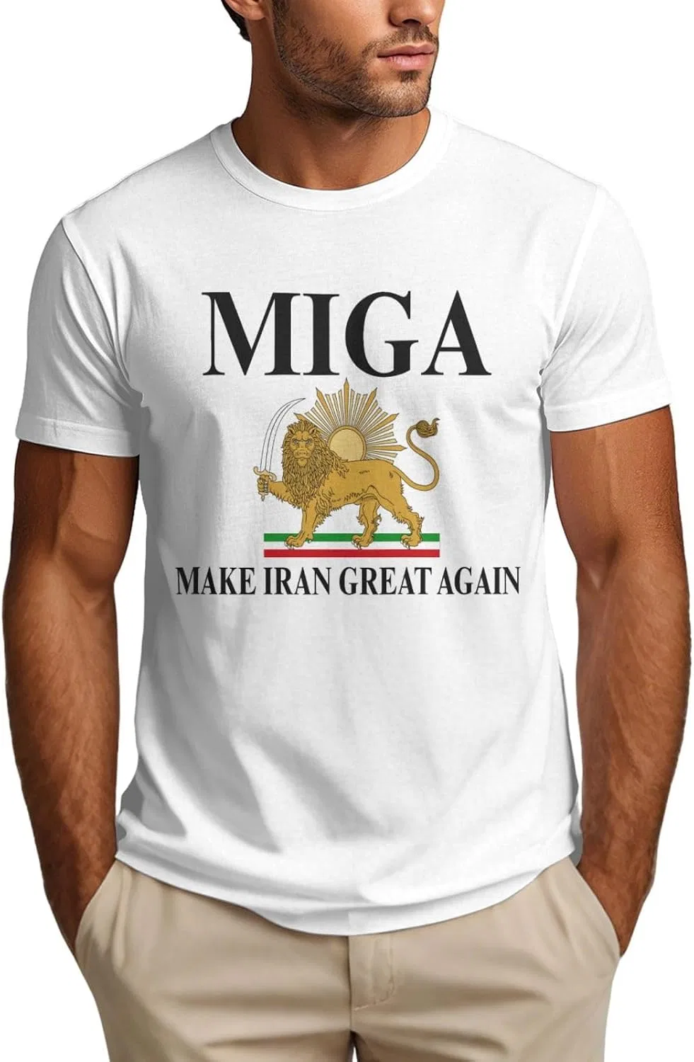 Мужская классическая футболка Make Iran Great Again, White