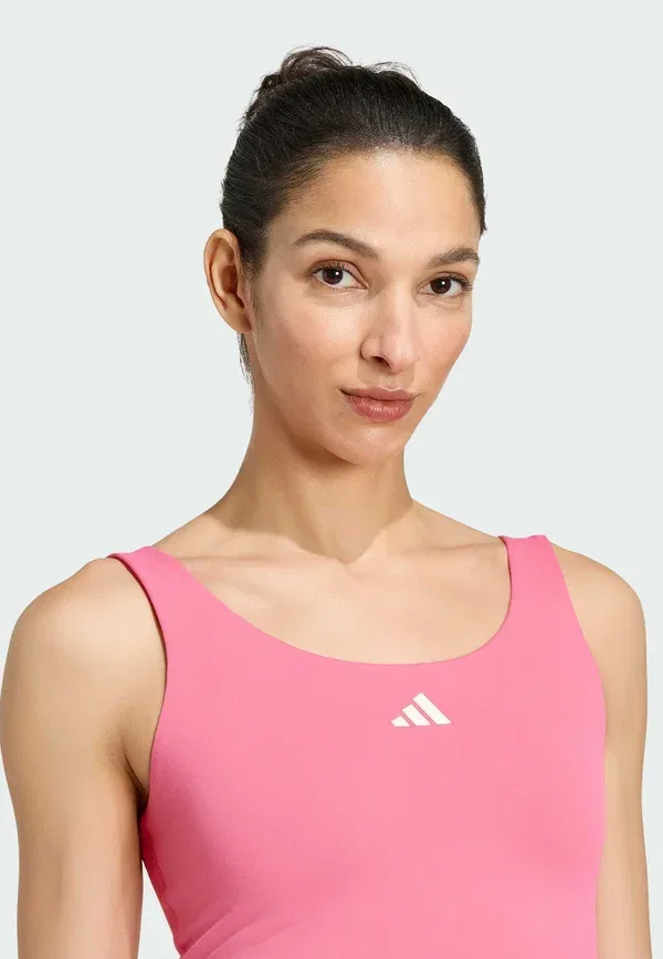 Легкая поддерживающая майка studio all me с 3 полосками Adidas Performance, розовый — фото 3