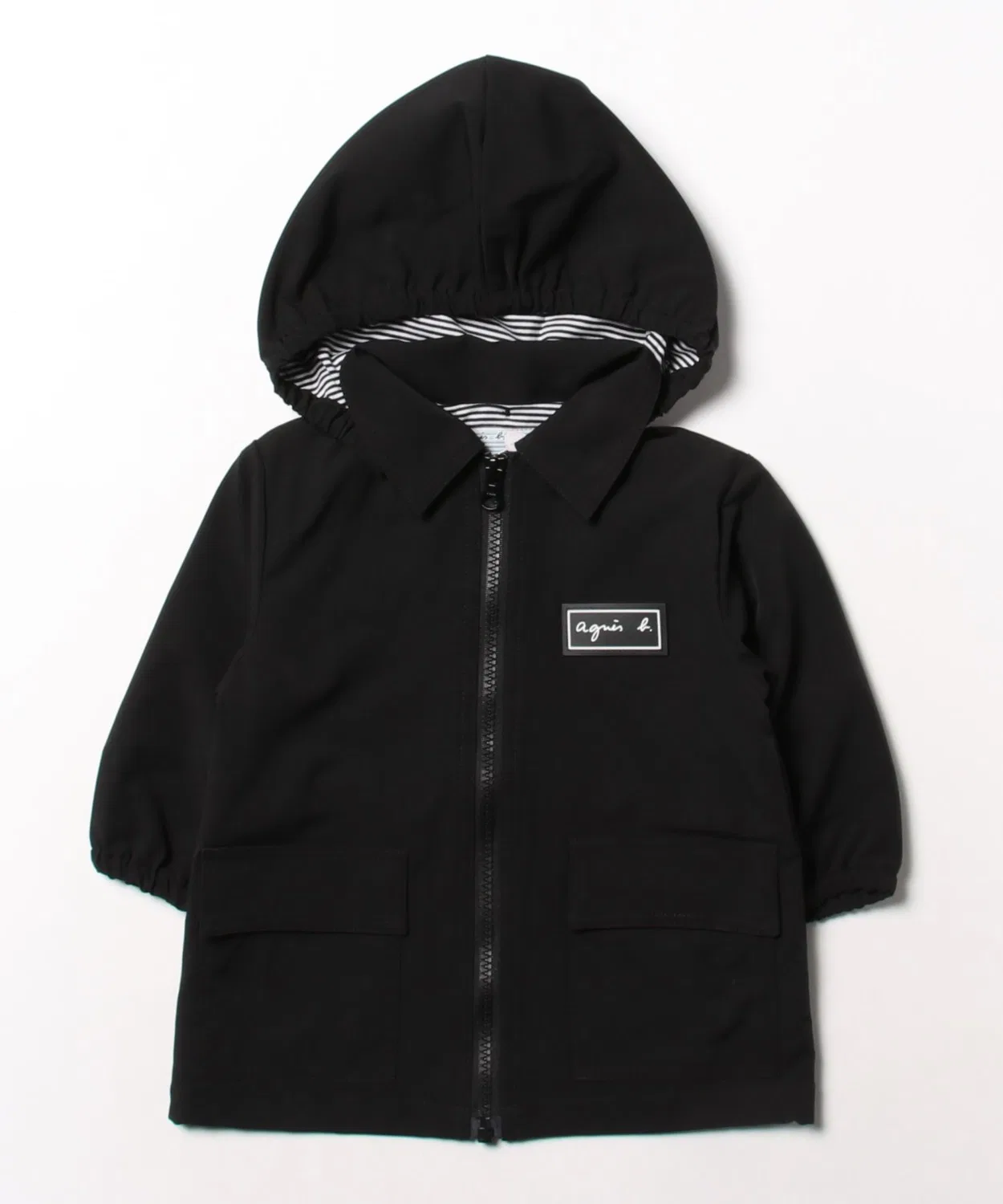 Детская куртка-дождевик с капюшоном, модель Baby Rain Parka, agnes b., Black — фото 2