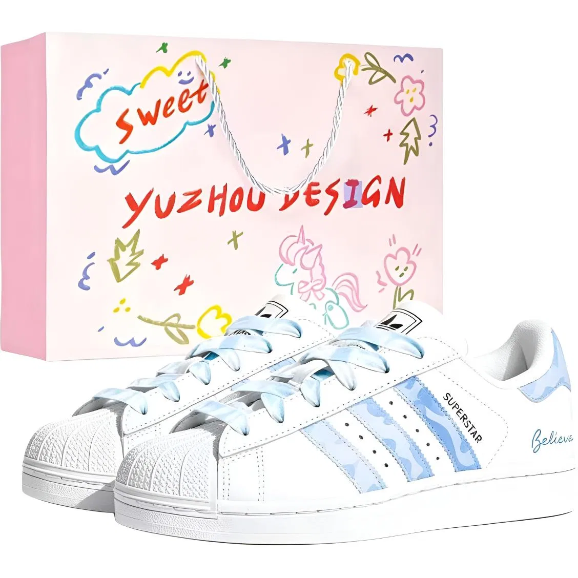 Детские кеды для скейтбординга с принтом Superstar 2 Adidas Originals, White