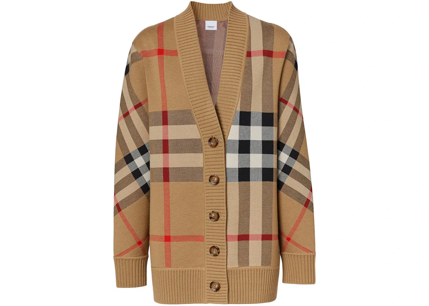 Женский кардиган оверсайз с принтом Burberry Cardigan, Archive Beige
