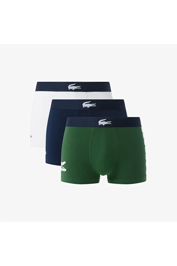 Боксеры мужские Lacoste с принтом, комплект из 3 шт., разноцветные