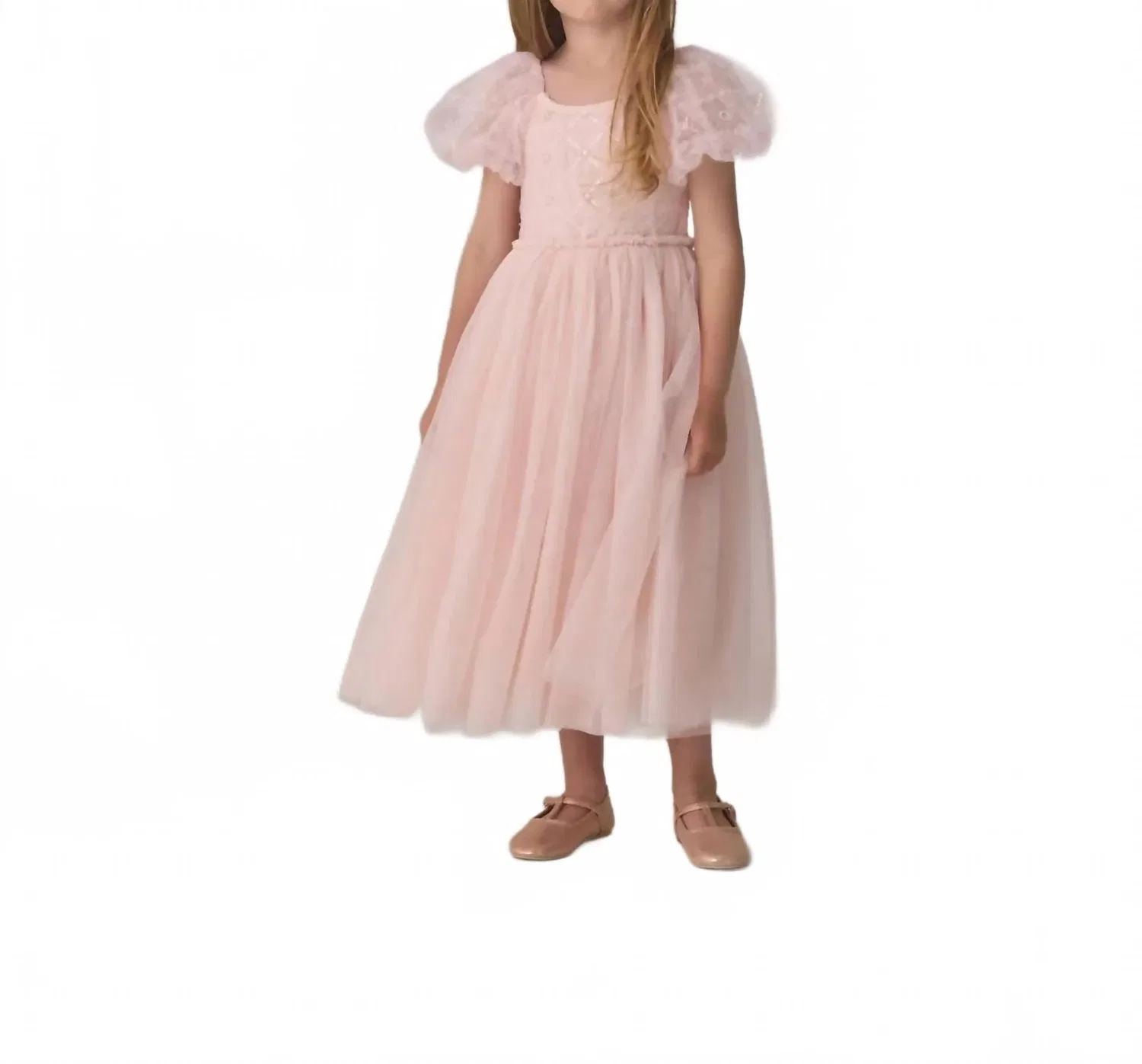 Детское платье для девочек с пышными рукавами Dorothy Dress NORALEE, Blush