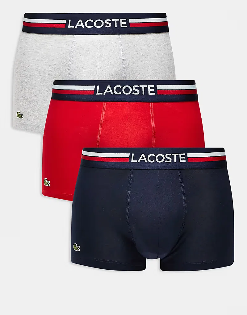 Боксеры облегающие 3 шт Lacoste, мультиколор