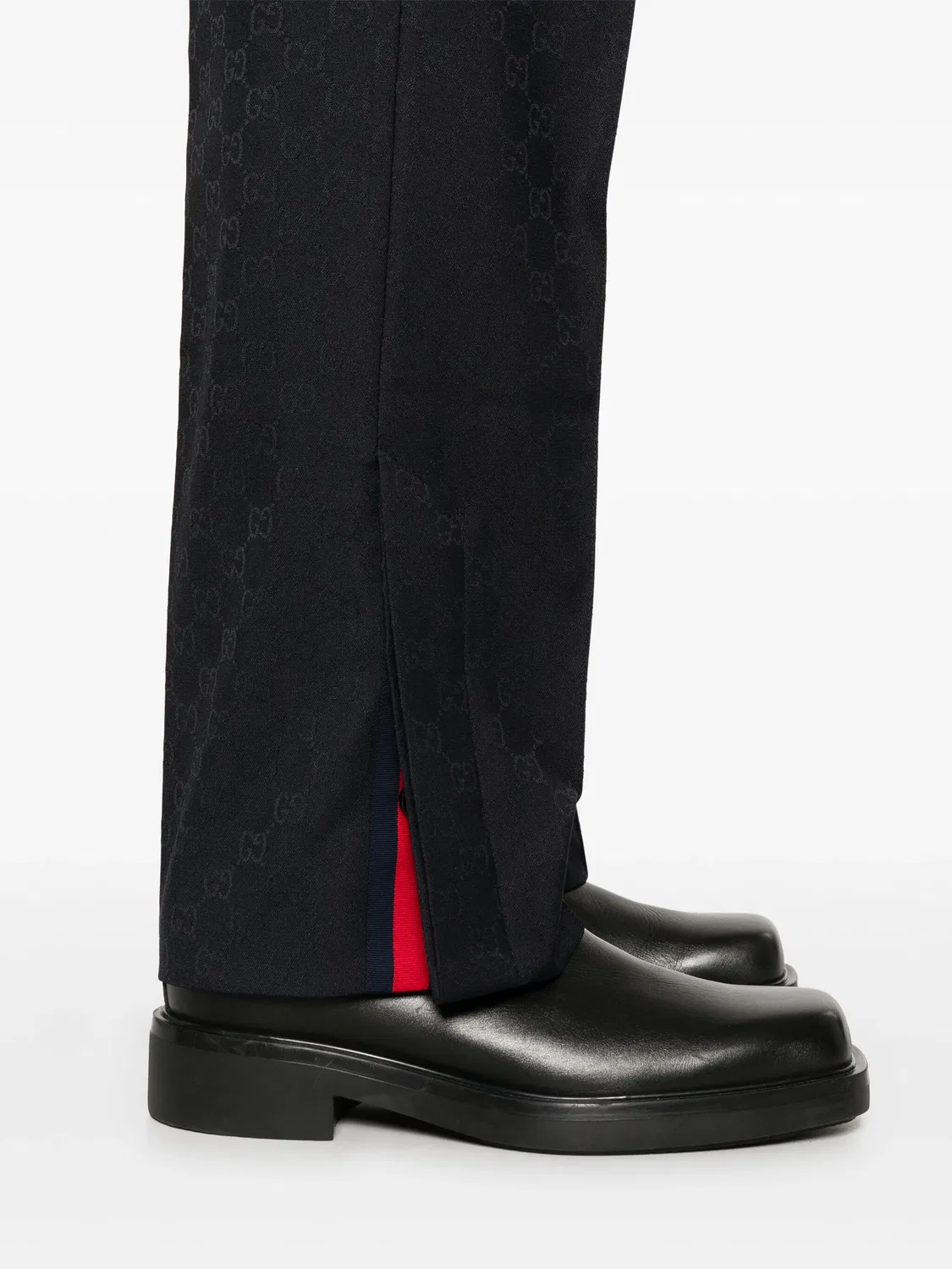 Прямые брюки из джерси с GG Supreme Gucci, голубой — фото 4