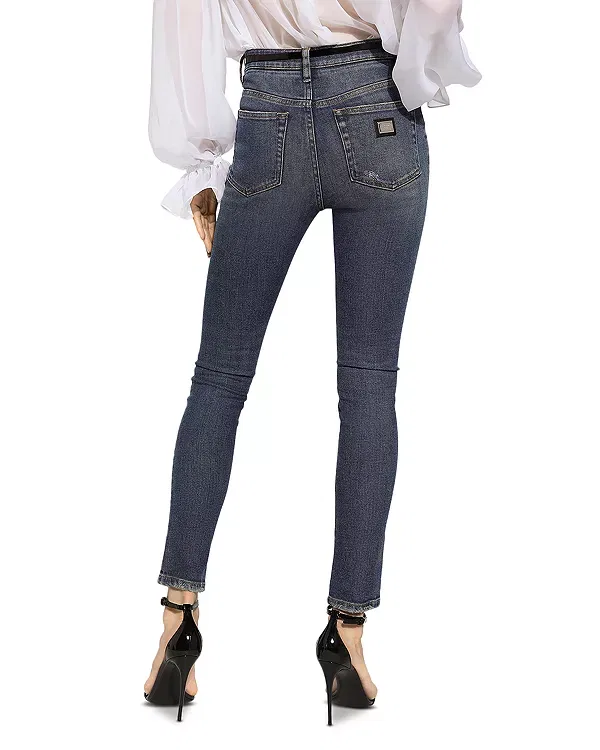 Женские джинсы скинни с завышенной талией Audrey Dolce & Gabbana, Medium Blue — фото 4