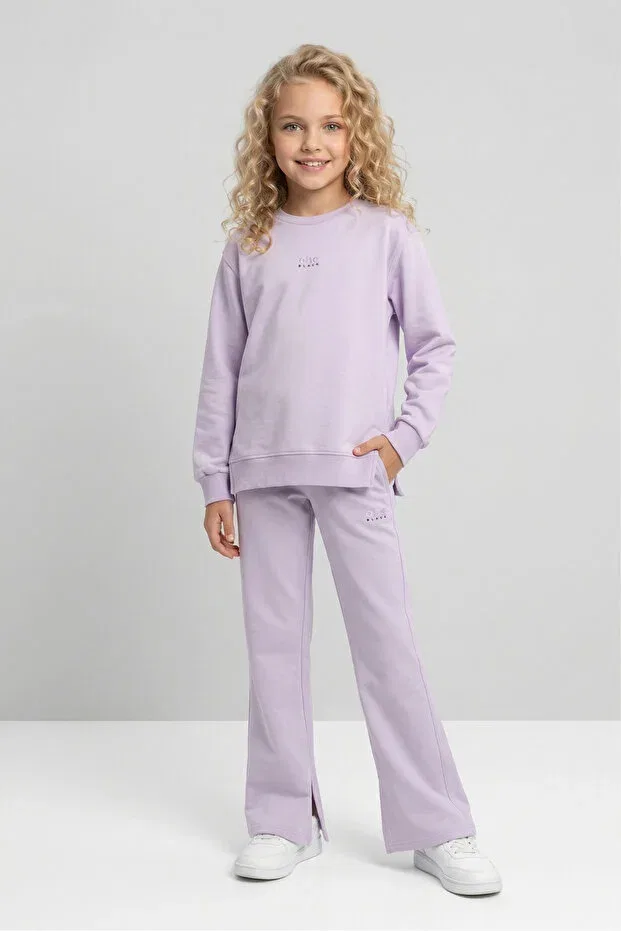 Детский комплект для девочек с графическим принтом Basics Black One, Lila — фото 3