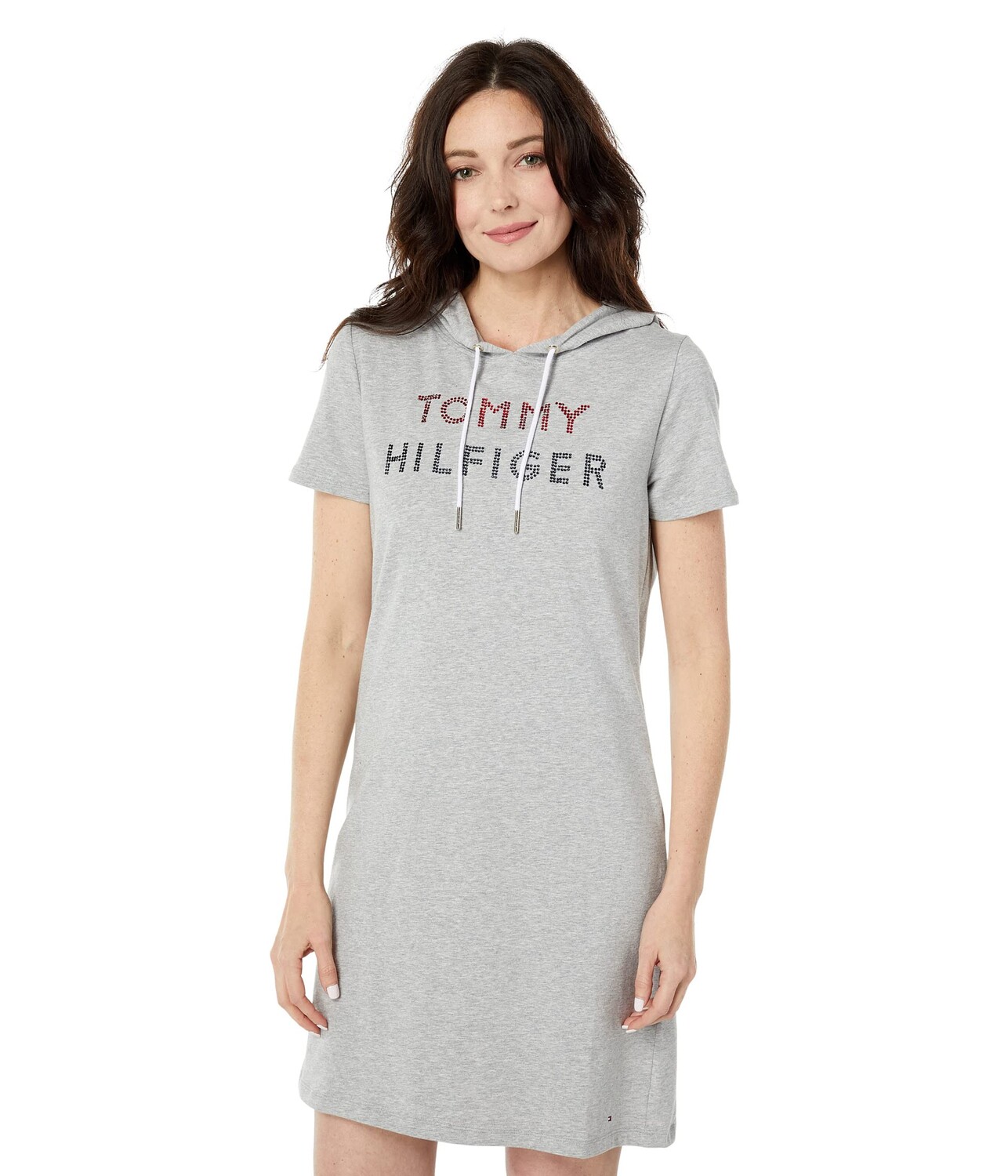 

Платье Tommy Hilfiger, Short Sleeve Rhinestone Logo Hoodie Dress