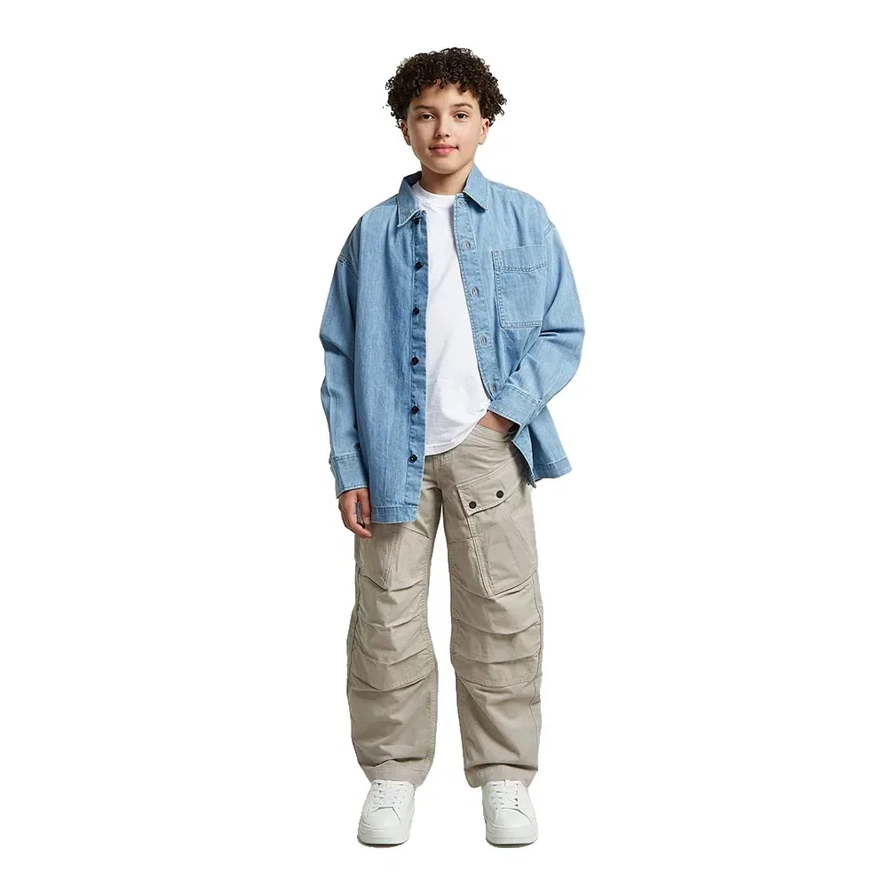 Детская рубашка с длинным рукавом Boxy Fit G-Star, Blue — фото 4