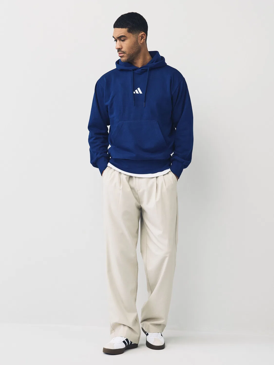 Худи флисовое adidas Essentials Feelcozy, синий — фото 2