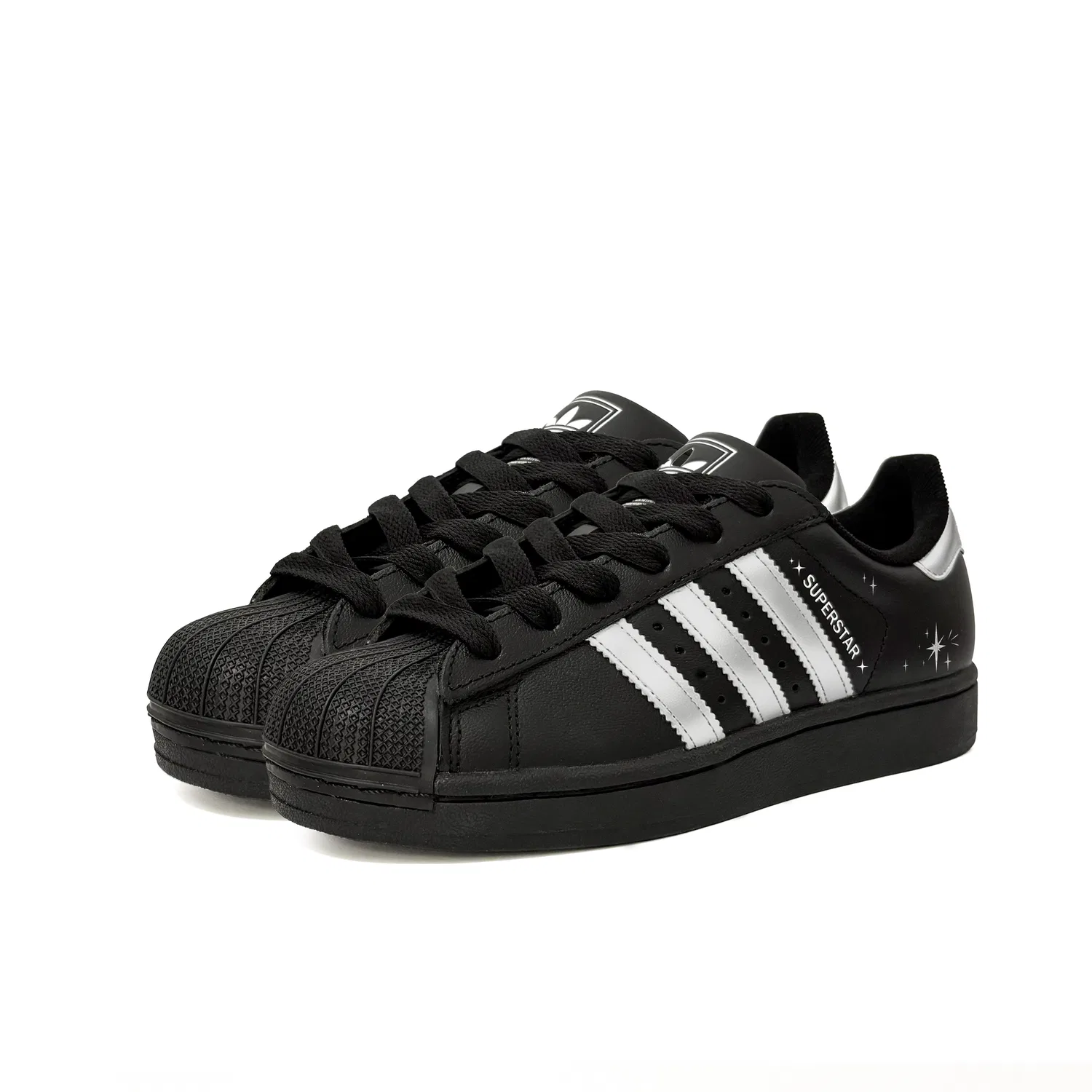 Детские кроссовки для скейтбординга из кожи Adidas Originals Superstar 2, Black — фото 4