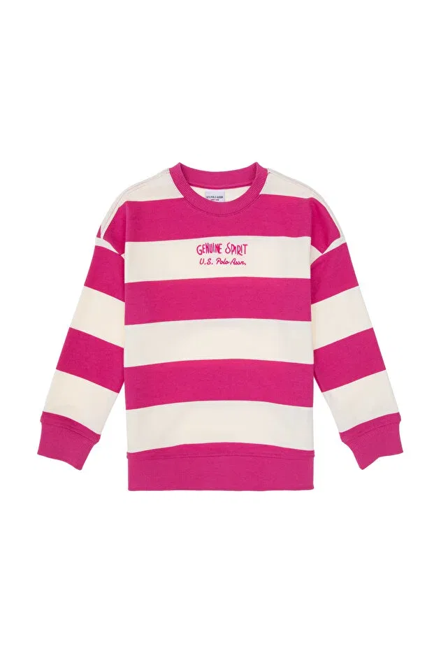 Детское для девочек свитшот с принтом U.S. Polo Assn., Pink — фото 4