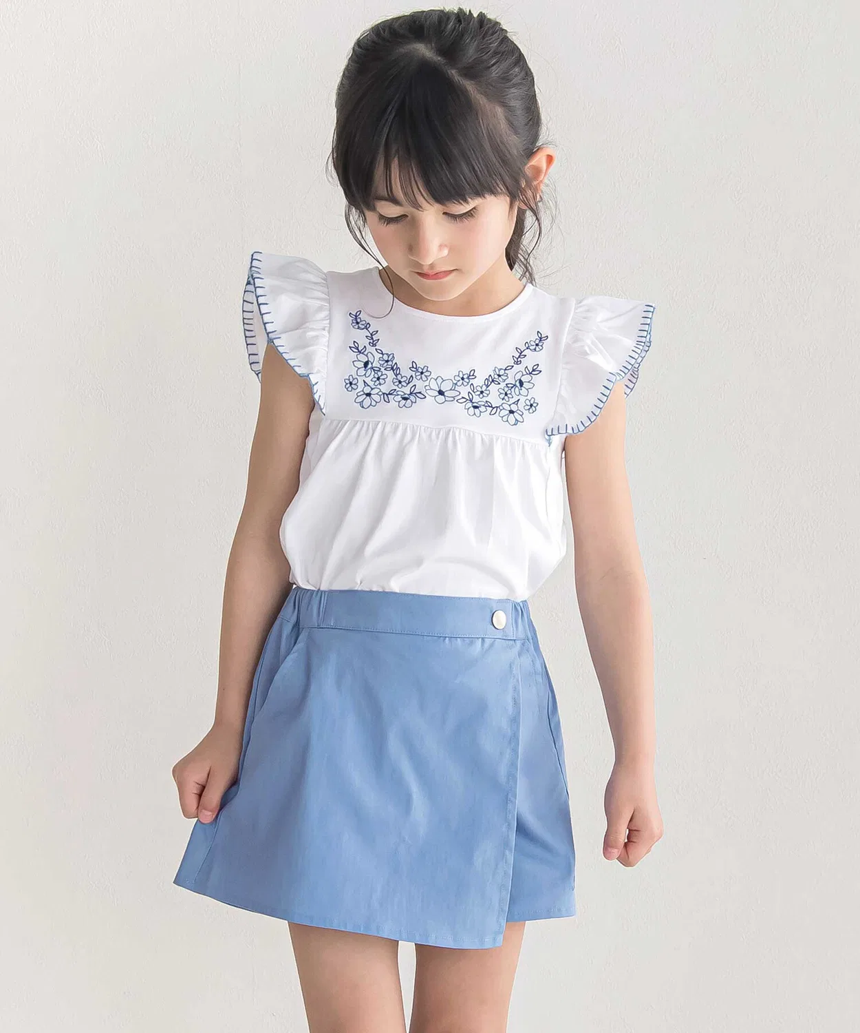 Детские шорты-юбка из денима Light Ons Denim BeBe, Blue — фото 3