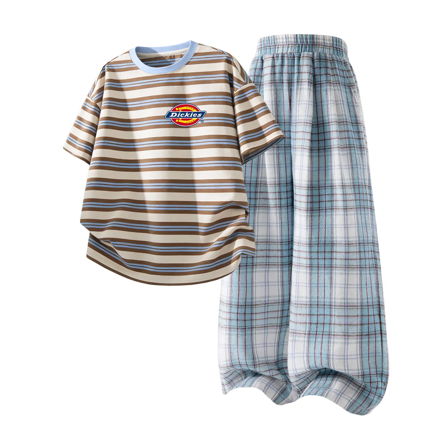 Детский спортивный комплект с длинным рукавом Dickies, Standard K Blue Coffee+Solid Color White Cloud Blue