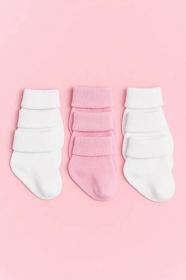 Детские носки для девочек хлопковые 9 пар Baby Socks, Pink — фото 4