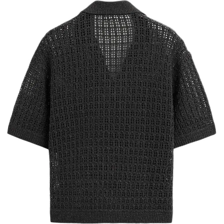 Мужское поло с воротником-стойкой Carbon ZARA, Carbon — фото 3