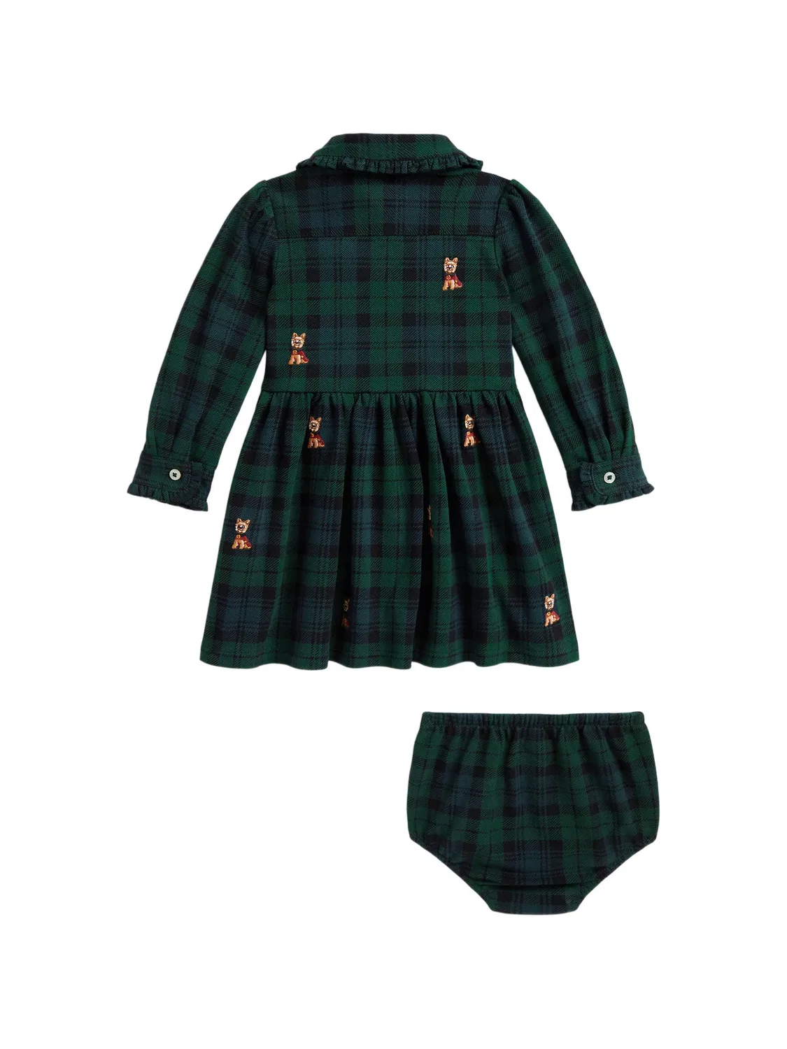 Зеленое хлопковое платье и панталоны Polo Ralph Lauren, зеленый — фото 2