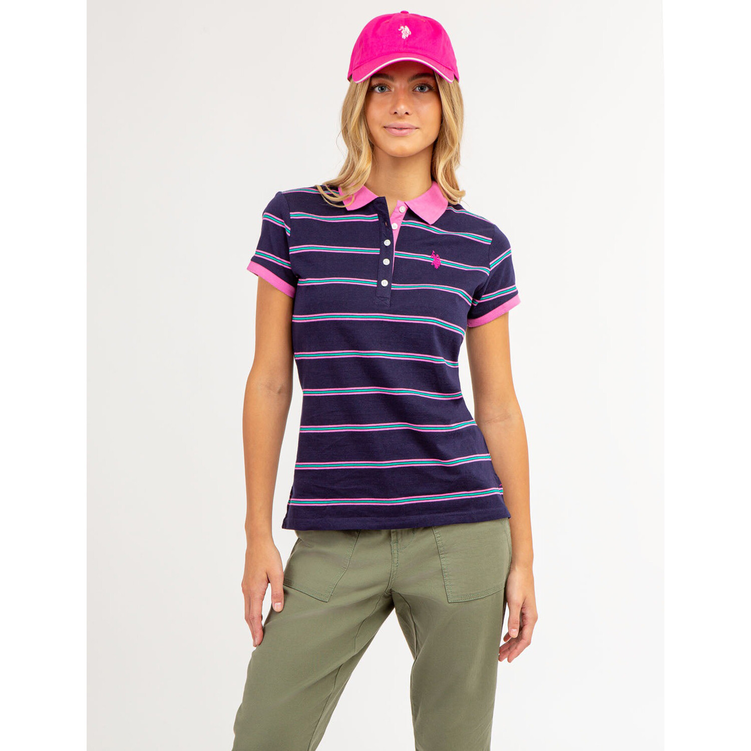 

Футболка-поло U.S. Polo Assn. Horizontal Multi Striped, темно-синий