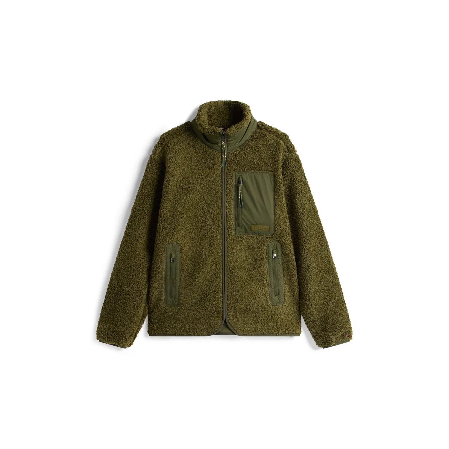 Мужская флисовая куртка с высоким воротником Teddy Fleece Zip Through Tommy Hilfiger, Huntsman Green — фото 4