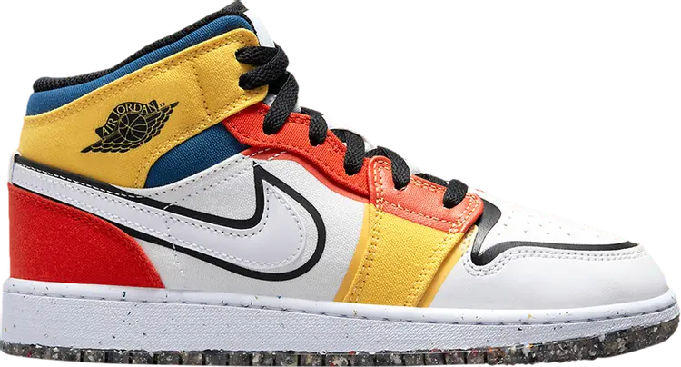 

Кроссовки Air Jordan 1 Mid SE GS Multi-Color Canvas, белый, Белый;серый, Кроссовки Air Jordan 1 Mid SE GS Multi-Color Canvas, белый