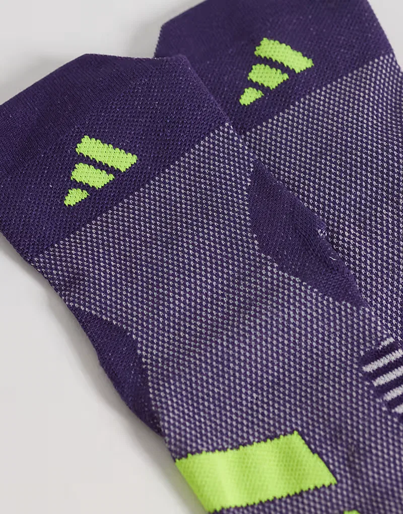 Беговые носки Adidas Adizero фиолетового и желтого — фото 3