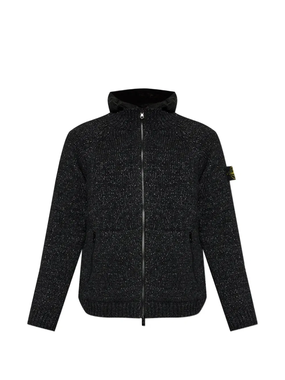 Куртка на молнии с капюшоном с нашивкой-логотипом Stone Island, черный
