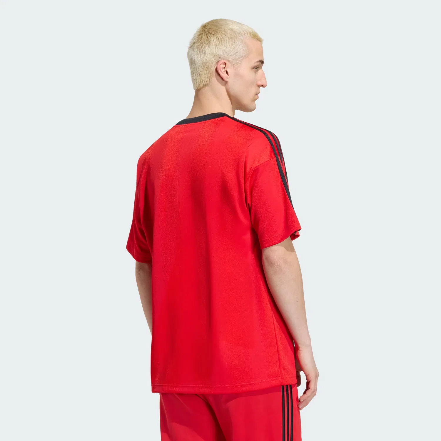 Мужская футболка свободного кроя Adicolor Jacquard Adidas Originals, ярко-красный — фото 2
