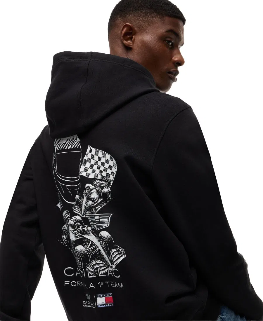 Худи с капюшоном Tommy Hilfiger x Cadillac F1 Racing Graphic Hoodie, Black — фото 3