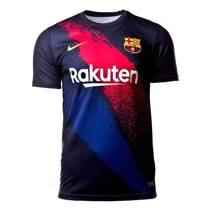 Футболка с полосатым принтом FC Barcelona Nike, красно-синий