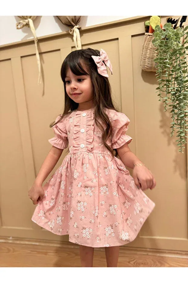 Детское платье для девочек с принтом Müge Dress Minimer Baby Kids, Pink
