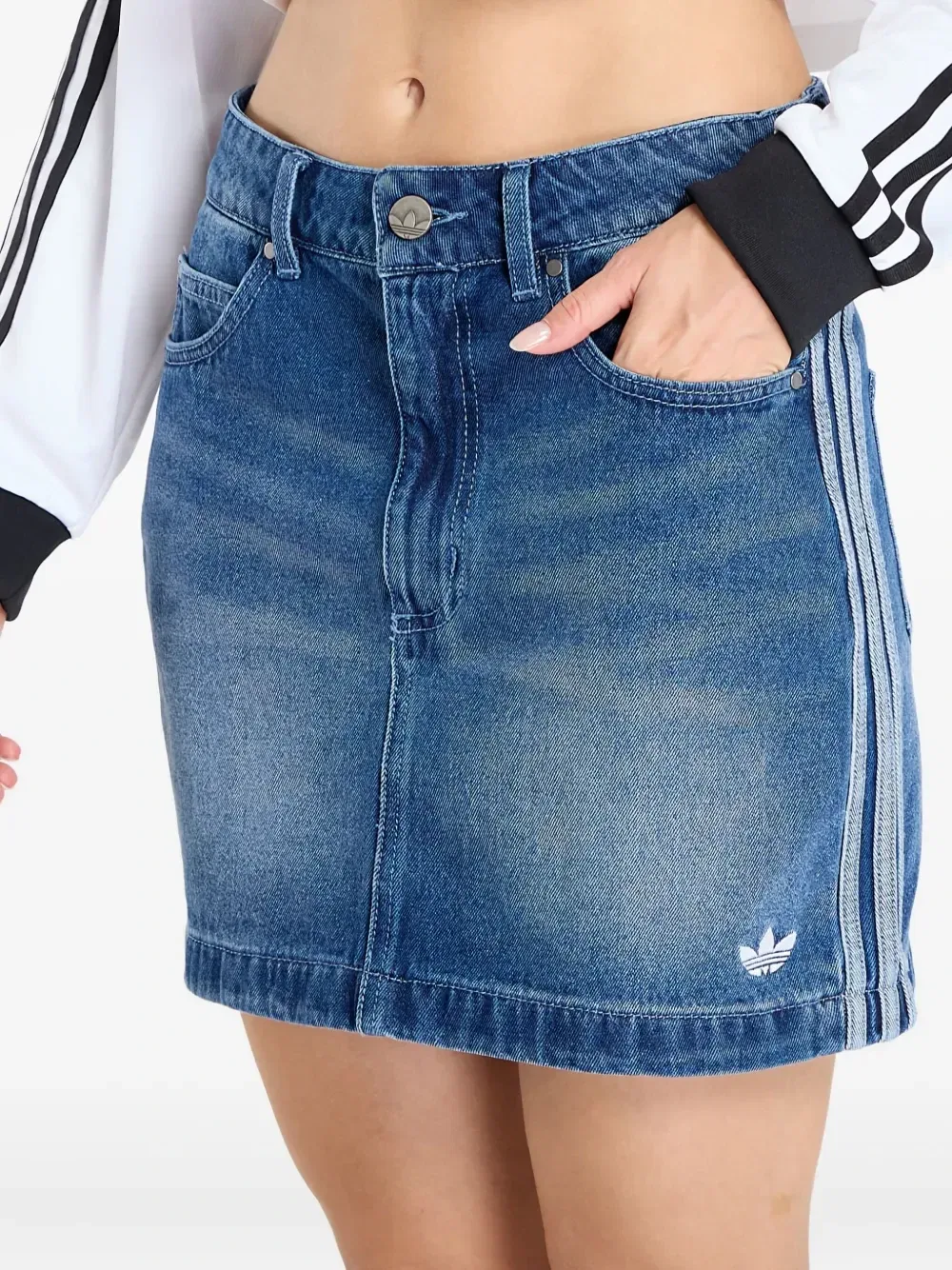Мини юбка 3-Stripes Adidas, синий — фото 4