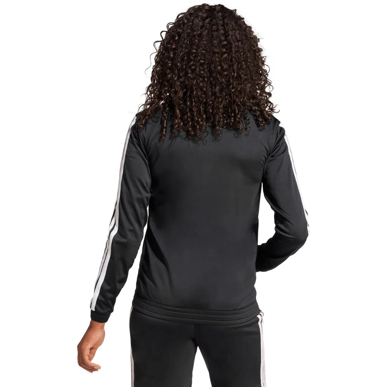 Женское быстро сохнущее худи Adidas Essentials Tricot 3-Stripes, Schwarz — фото 4