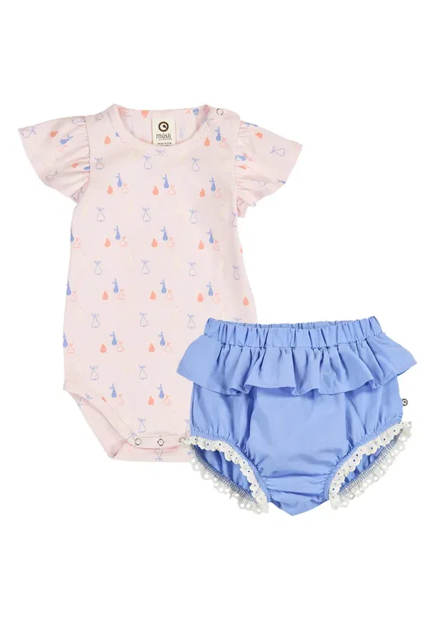 Комплект трусов с принтом Еда Musli By Green Cotton, Primrose Shell Blue, Tofu, голубой